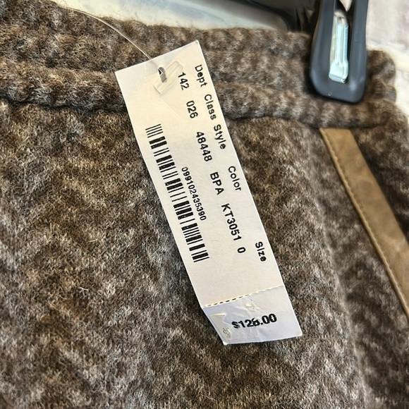 J Crew Women Skirt 0 Brown Herringbone Mini Wool Blend Pockets Stretch Old Money - Picture 5 of 9